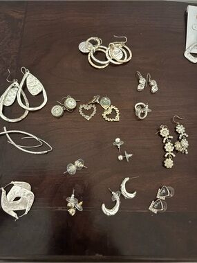 Mixed Silver-Tone Earrings Collection - Assorted Styles